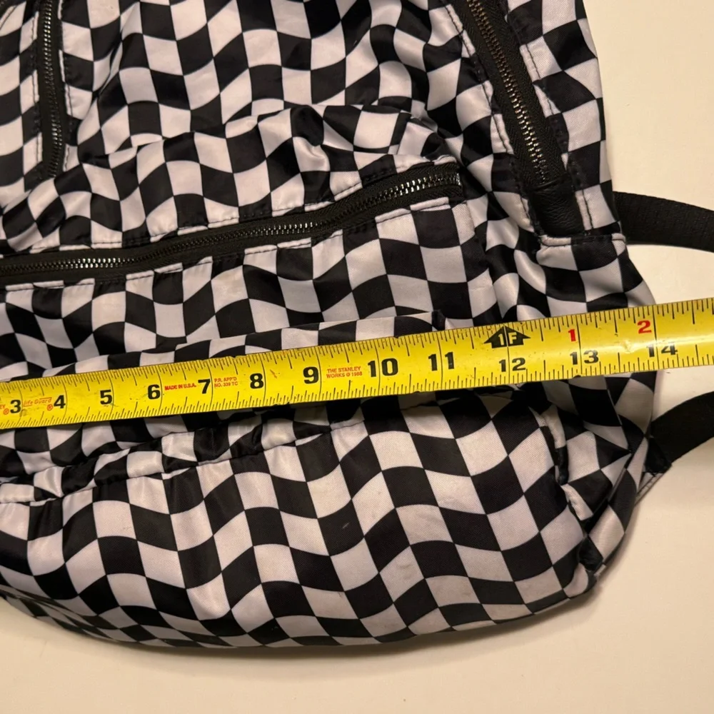 High End Black & White Checkered Women’s Padded Backpack Laptop Bag FIXED - Picture 9 of 9